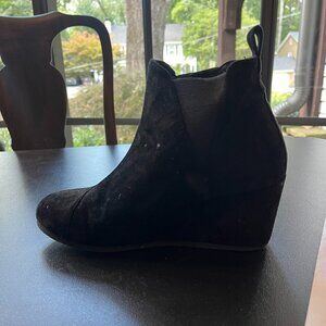 Dune black wedge booties